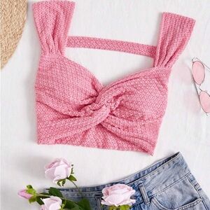 Pink Textured Women's Top